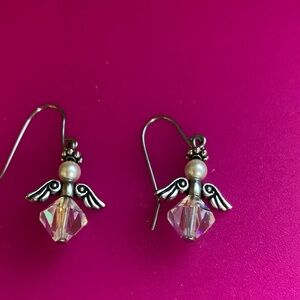 Silver Angel Wing Earrings